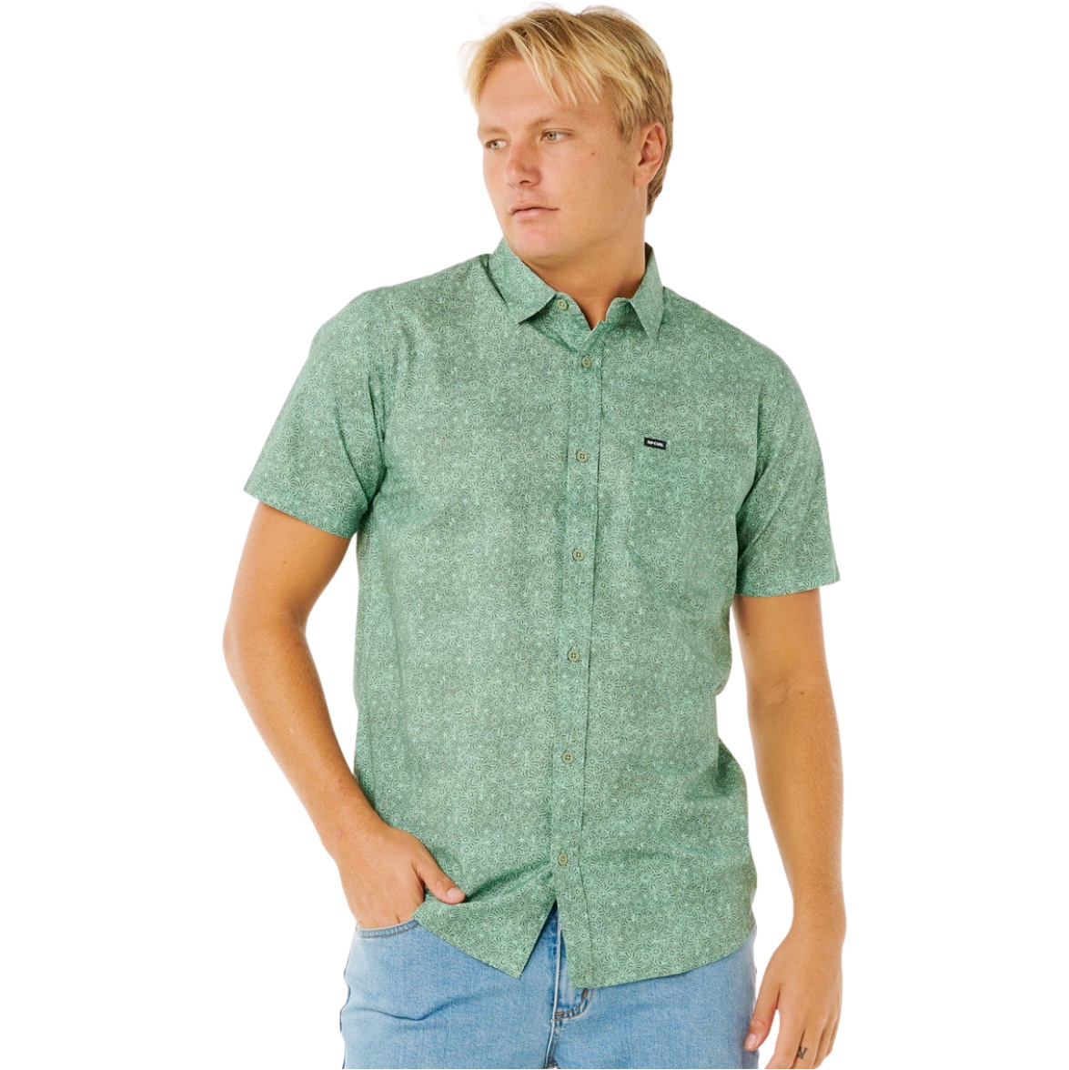 2026 Rip Curl Mens Hypno Micro Shirt 06MMSH - Aloe